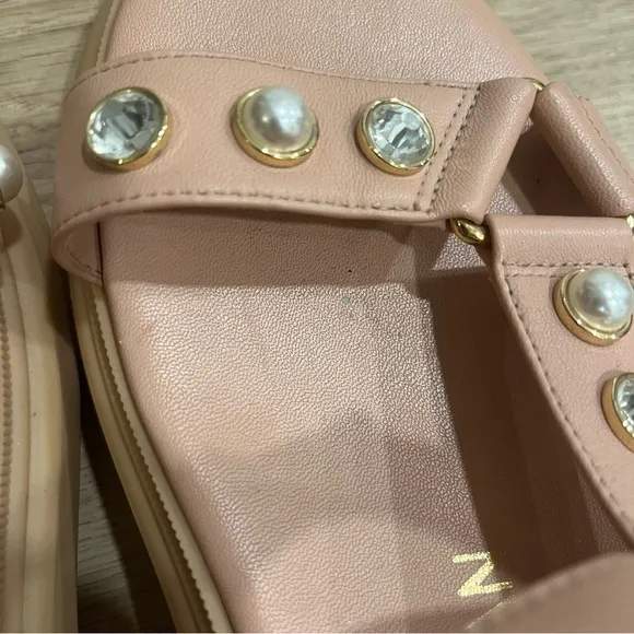 Stuart Weitzman Zoelie Crystal Platform Leather Sandals Pink Size 6 C/36.5 EU