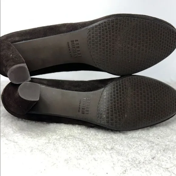 Stuart Weitzman Chic Brown Suede Heeled Shoes Size 9N