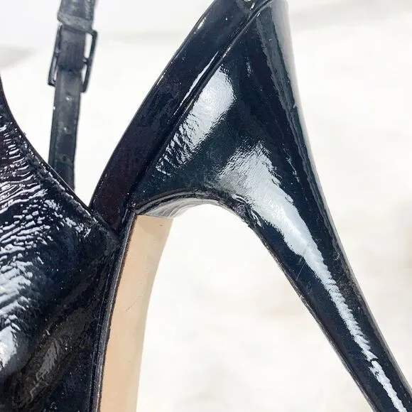 Stuart Weitzman Black Patent Leather Platform Heel