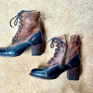 Stylish Brown and Black Women's Boots. Worn 5 - 8 times