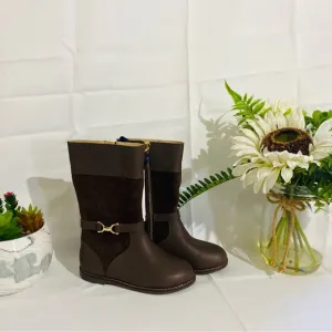 Stylish Brown Boots with Buckle Detail