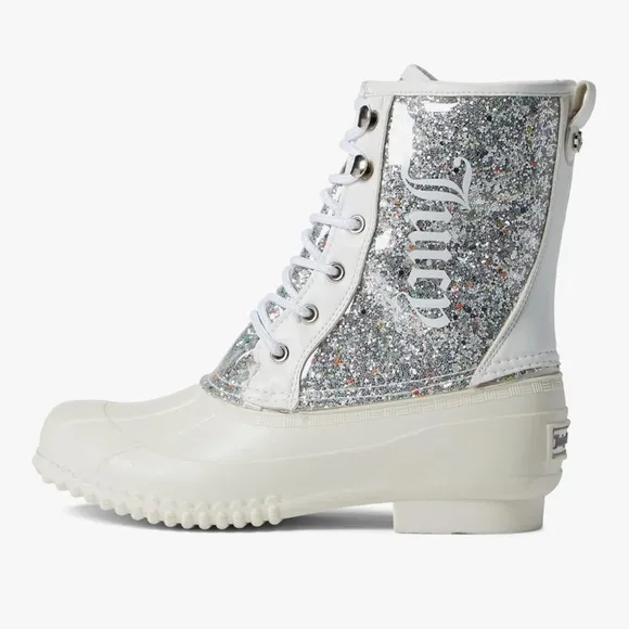 Stylish White and Silver Women's Boots