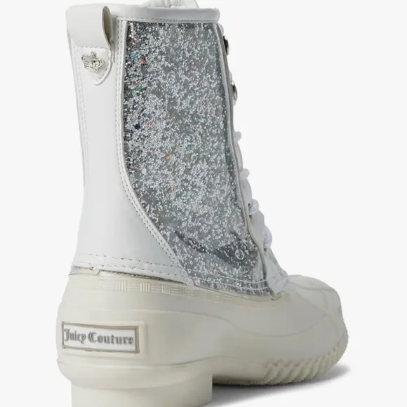 Stylish White and Silver Women's Boots