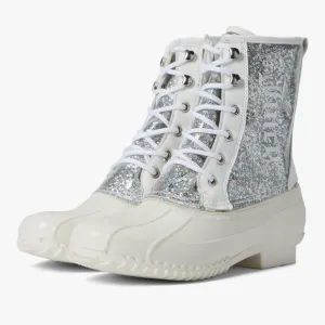 Stylish White and Silver Women's Boots