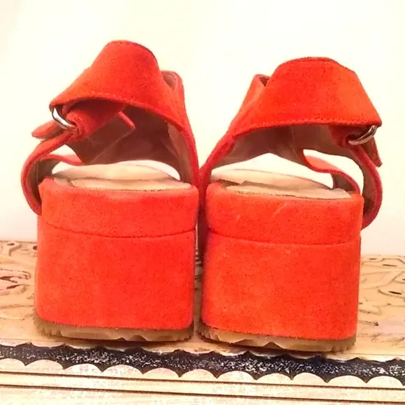 Suede platform sandals 8