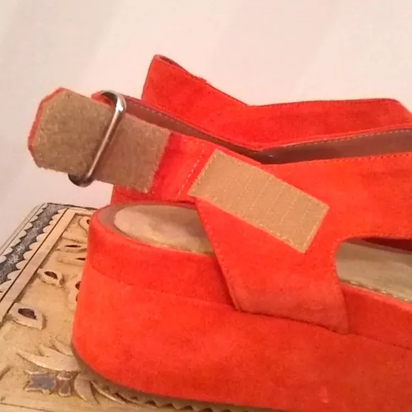 Suede platform sandals 8