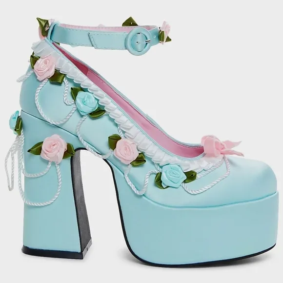 Sugar Thrillz: Distinguished Delight Platform Mary Jane Heels, Sz 8, BNIB
