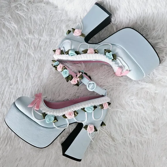 Sugar Thrillz: Distinguished Delight Platform Mary Jane Heels, Sz 8, BNIB