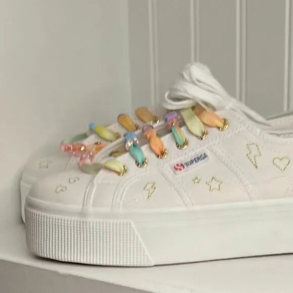 SUPERGA   LOVESHACKFANCY 2790 SZ 8.5 NWT Platform Sneaker, Fantasia Collection