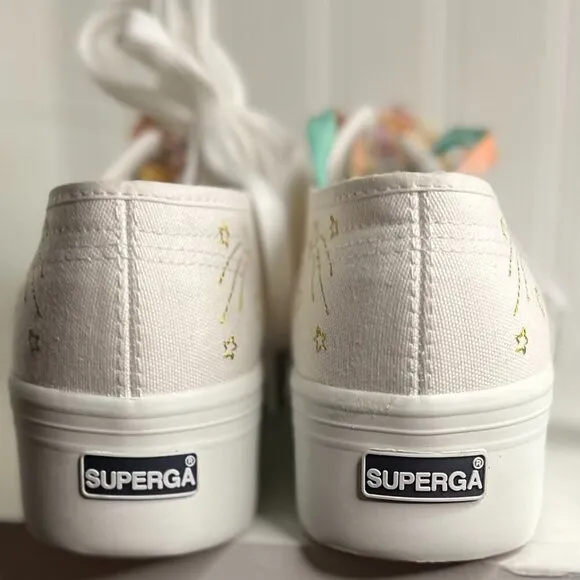 SUPERGA   LOVESHACKFANCY 2790 SZ 8.5 NWT Platform Sneaker, Fantasia Collection