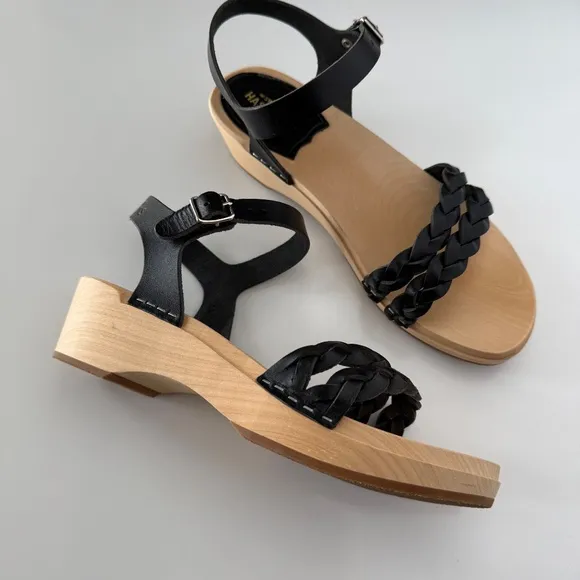 Swedish Hasbeens Tanja Debutant Black Sandals size 37