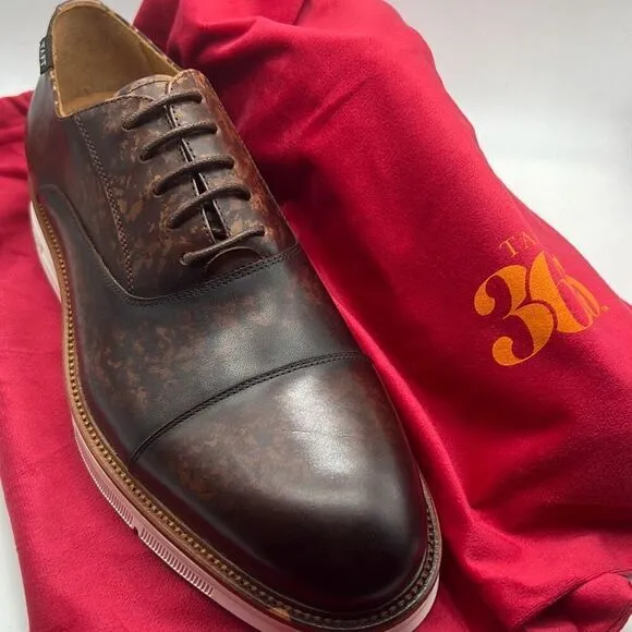 Taft cap toe Lace up espresso Model 102 leather Men dress shoes - Men 10.5 New
