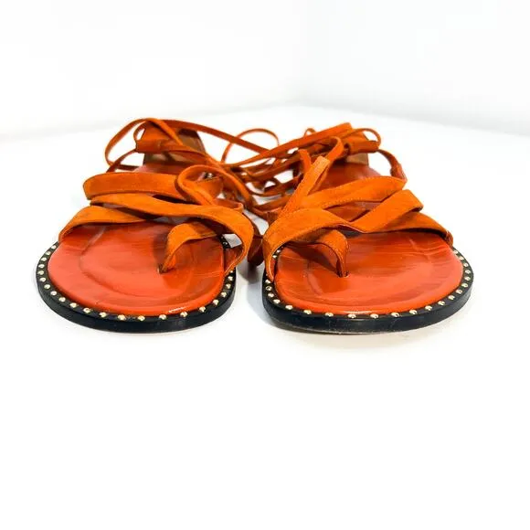 Tamara Mellon Sandals 35 Geo Suede Womens Gladiator Studded Capsule Luxury Boho