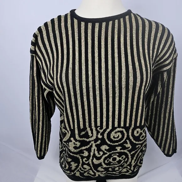 Tapestry gold metallic and black sweater size 3x