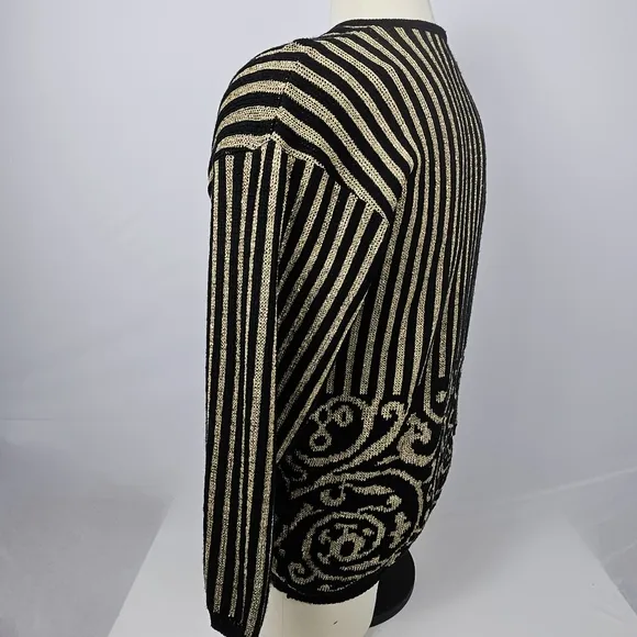 Tapestry gold metallic and black sweater size 3x