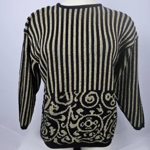 Tapestry gold metallic and black sweater size 3x