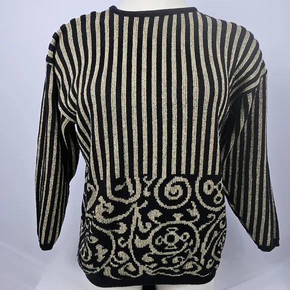Tapestry gold metallic and black sweater size 3x