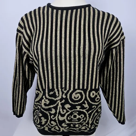 Tapestry gold metallic and black sweater size 3x