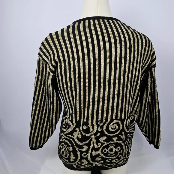 Tapestry gold metallic and black sweater size 3x