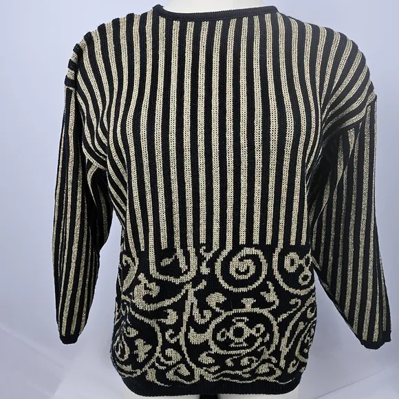 Tapestry gold metallic and black sweater size 3x