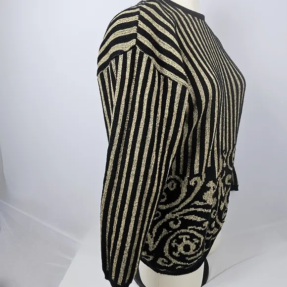Tapestry gold metallic and black sweater size 3x