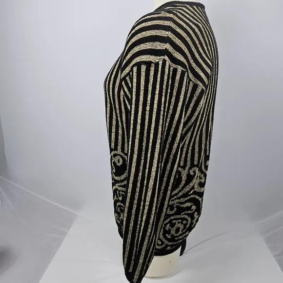 Tapestry gold metallic and black sweater size 3x