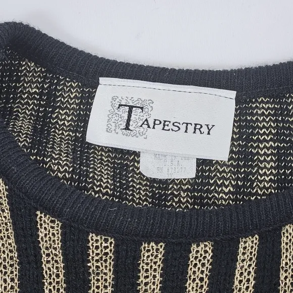 Tapestry gold metallic and black sweater size 3x