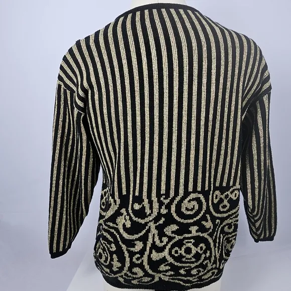 Tapestry gold metallic and black sweater size 3x