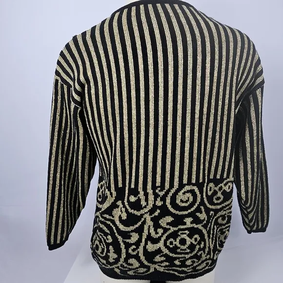 Tapestry gold metallic and black sweater size 3x