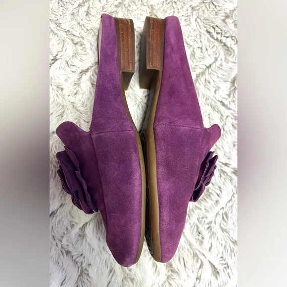 Taryn Rose Blythe Mules Violet Suede Leather Classy Chic FeminineWomen Size 7.5