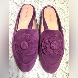 Taryn Rose Blythe Mules Violet Suede Leather Classy Chic FeminineWomen Size 7.5