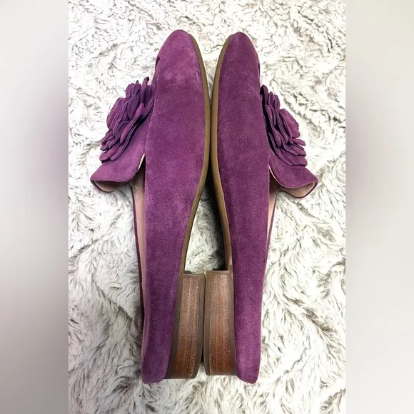 Taryn Rose Blythe Mules Violet Suede Leather Classy Chic FeminineWomen Size 7.5