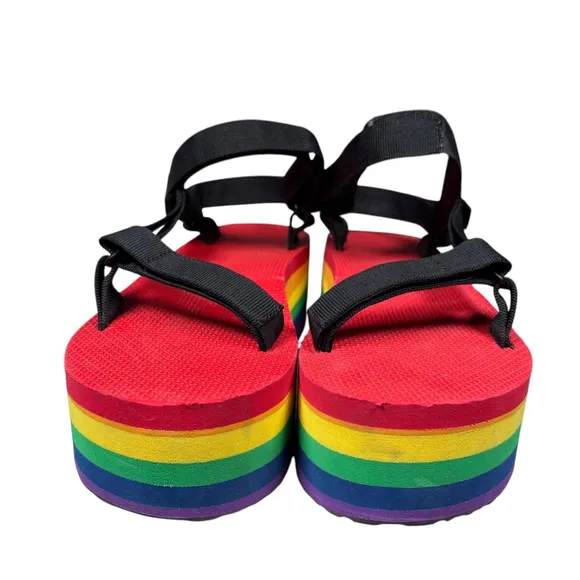 Teva Flatform Universal Rainbow Pride Platform Sandals, Size 9, Rainbow‎