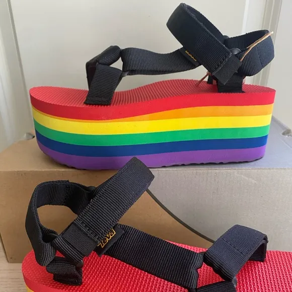Teva Rainbow  “Pride” Platform Sandal Shoes - Women 6