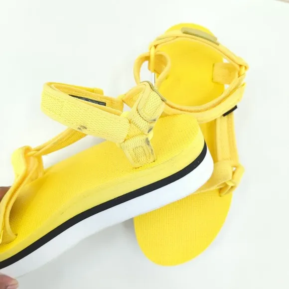 Teva Women Universal Platform Flatform Sandals Limelight Yellow 1102451 NEW FLAW