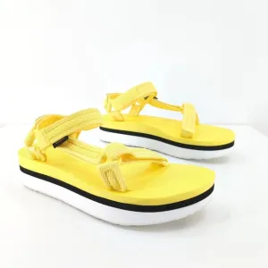 Teva Women Universal Platform Flatform Sandals Limelight Yellow 1102451 NEW FLAW