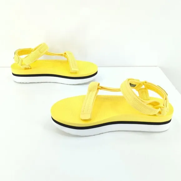 Teva Women Universal Platform Flatform Sandals Limelight Yellow 1102451 NEW FLAW