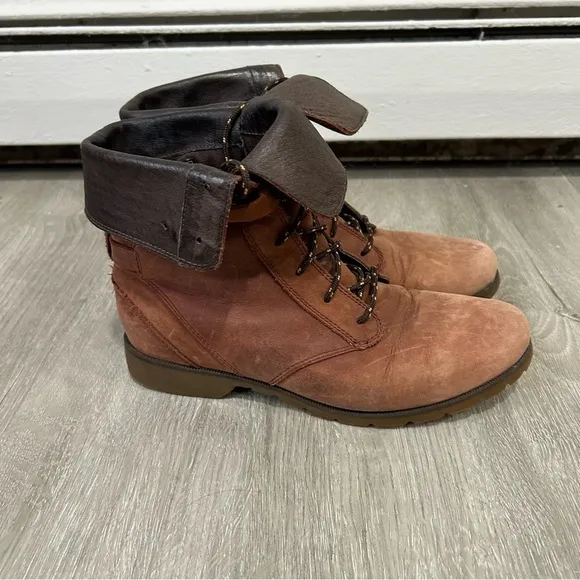 Teva Women's Delavina Lace Up Leather Combat Boot Size 8