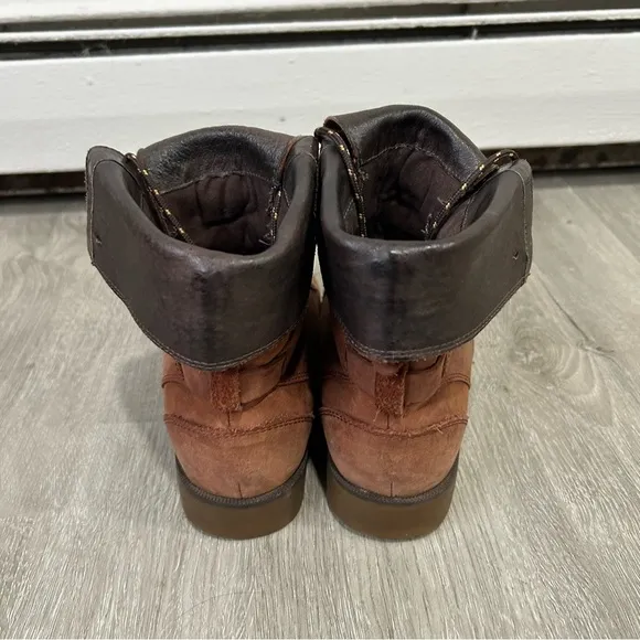 Teva Women's Delavina Lace Up Leather Combat Boot Size 8
