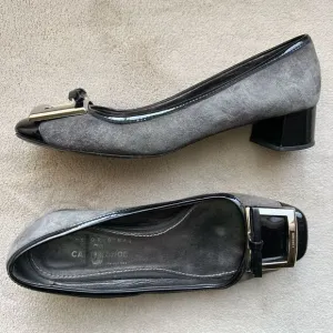 The Original Car Shoe by Prada Gray Suede Low Heels Women's EU 36 US 6 Buckle