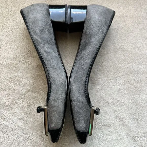 The Original Car Shoe by Prada Gray Suede Low Heels Women's EU 36 US 6 Buckle