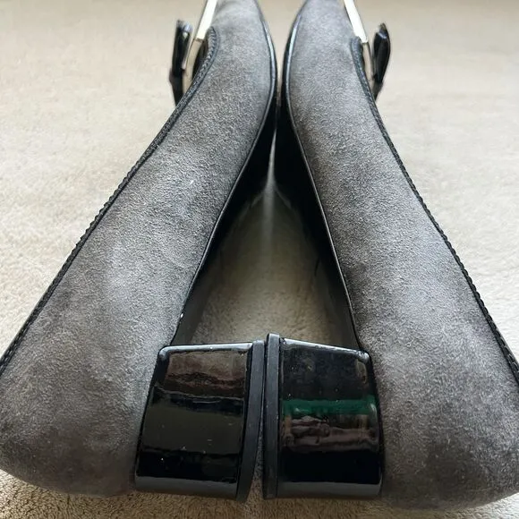 The Original Car Shoe by Prada Gray Suede Low Heels Women's EU 36 US 6 Buckle