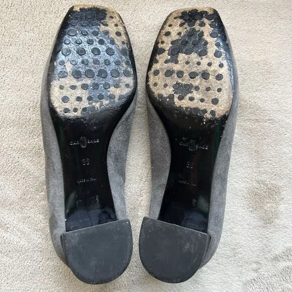 The Original Car Shoe by Prada Gray Suede Low Heels Women's EU 36 US 6 Buckle