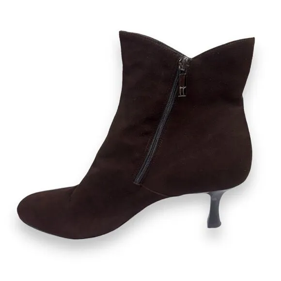 Thierry Rabotin Heeled Suede Ankle Booties Brown Women's 10-10.5/41