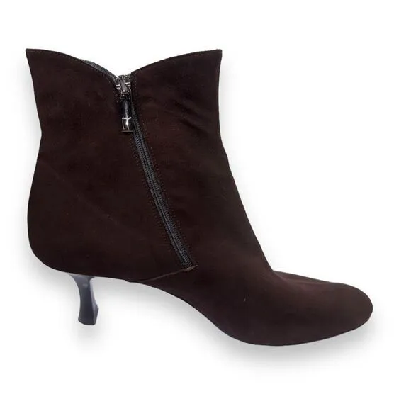Thierry Rabotin Heeled Suede Ankle Booties Brown Women's 10-10.5/41