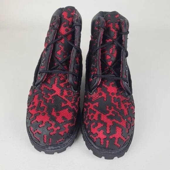 Timberland 6 IN Classic Ventilator Outdoors Toddler Black Red Rare