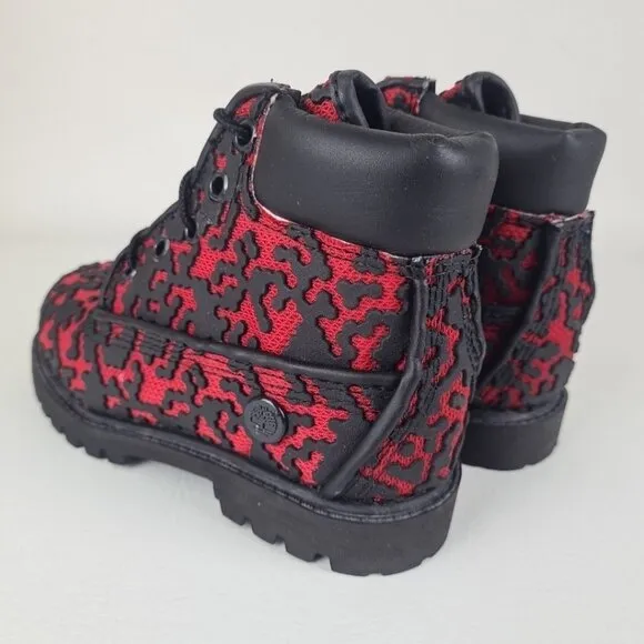 Timberland 6 IN Classic Ventilator Outdoors Toddler Black Red Rare