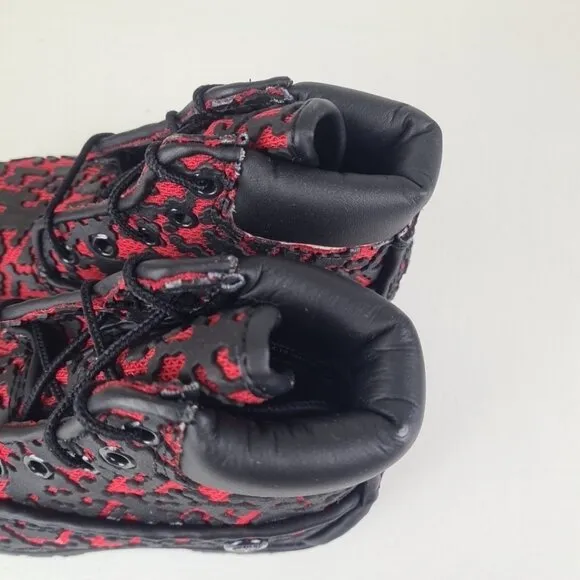 Timberland 6 IN Classic Ventilator Outdoors Toddler Black Red Rare