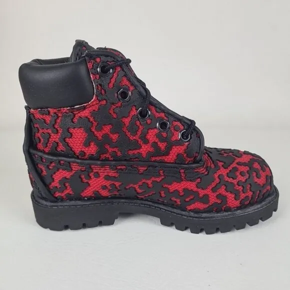 Timberland 6 IN Classic Ventilator Outdoors Toddler Black Red Rare
