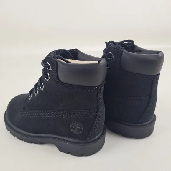 Timberland 6 IN Classic Waterproof Toddler Boots Black Nubuck Sz 5
